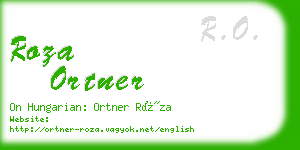 roza ortner business card